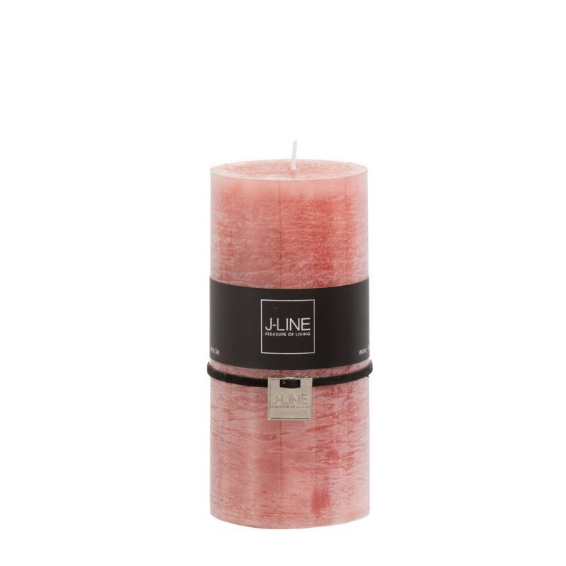 J-Line - Bougie cylindrique 70H rose 7x7x15 cm - J-Line
