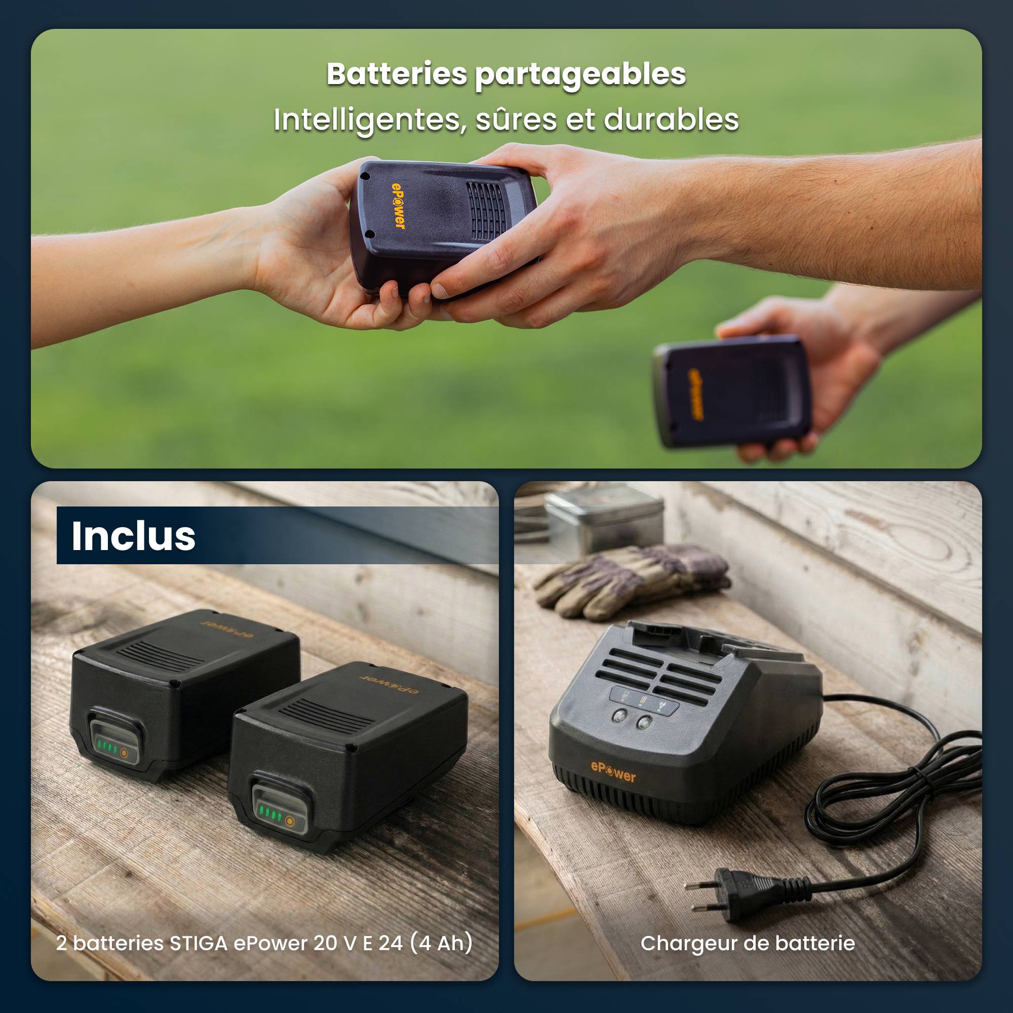 Stiga - Kit tronçonneuse CS 300e, batterie 20V (4Ah), coupe max 265 mm, sécurité avancée - STIGA - Image 3