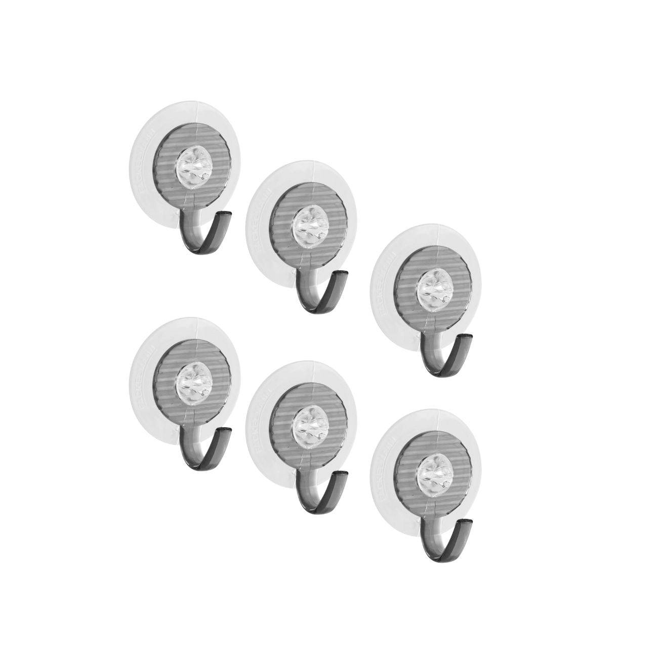 Crochets ventouses en plastique lot de 6, dimensions 4,5 cm Fackelmann Tecno - Image 1
