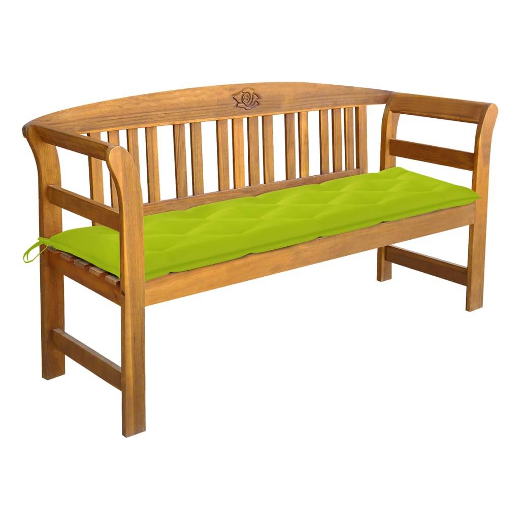 Helloshop26 - Banc de jardin meuble de patio d'extérieur terrasse avec coussin 157 cm bois d'acacia massif - Imagen 1