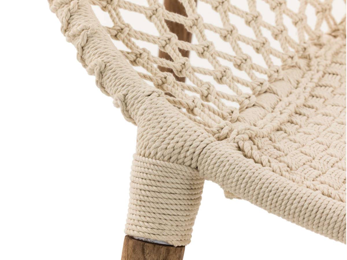 Fauteuil de jardin rond en macramé coton - Jardiline - Imagen 5