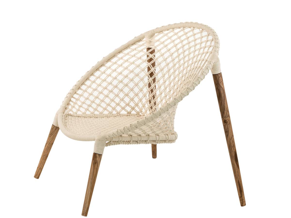 Fauteuil de jardin rond en macramé coton - Jardiline - Imagen 4