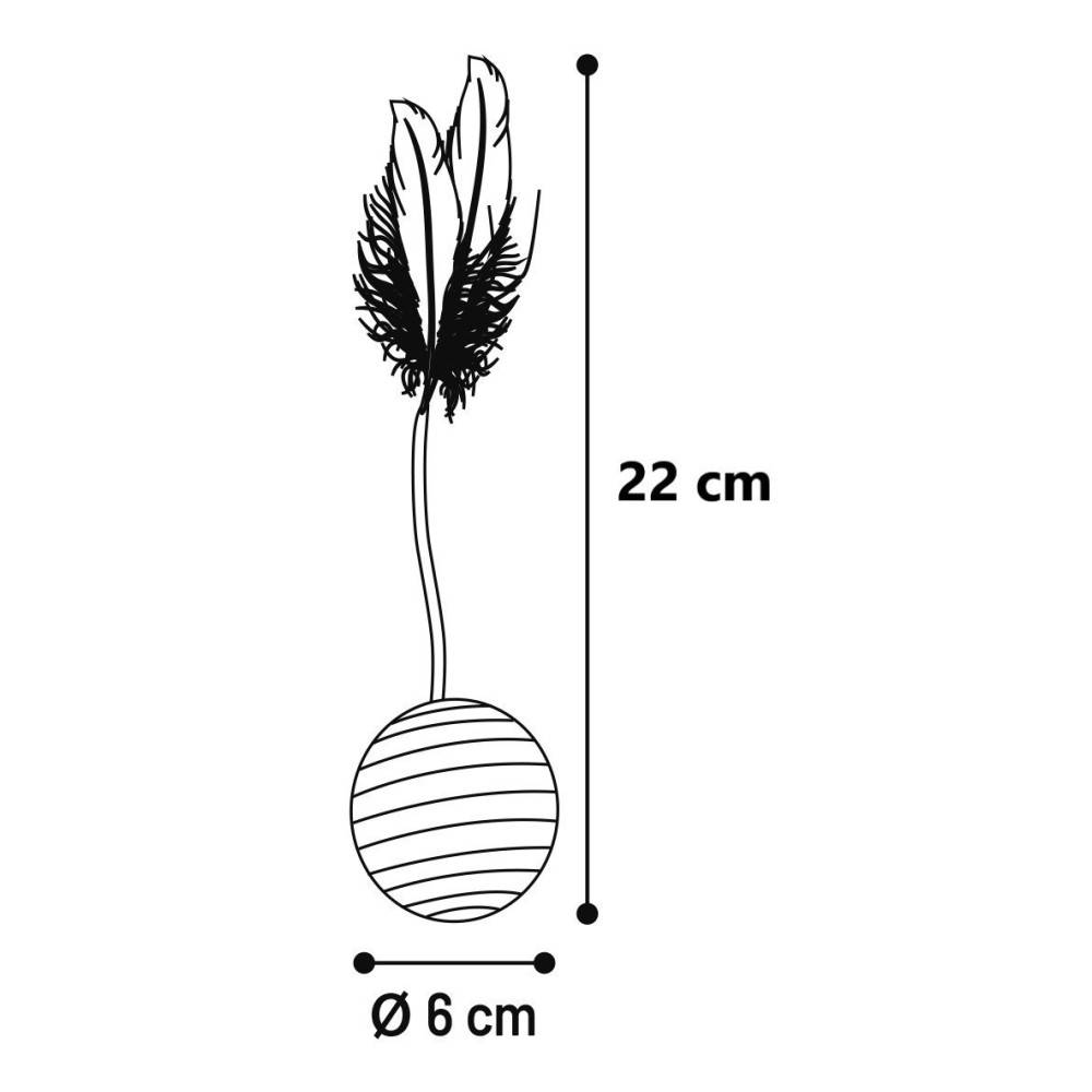 2 balles avec plume ø 6 cm x 22 cm jouet pour chat - Imagen 3