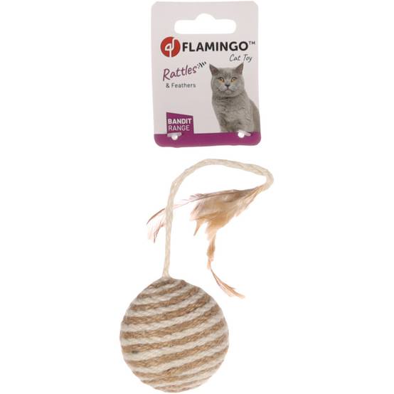 2 balles avec plume ø 6 cm x 22 cm jouet pour chat - Image 4