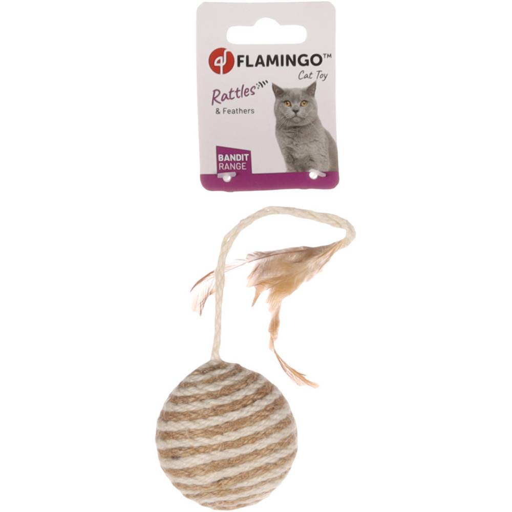 2 balles avec plume ø 6 cm x 22 cm jouet pour chat - Imagen 4