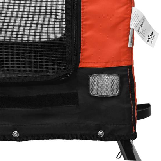 PANGIVO - Remorque de vélo pour animaux fer et tissu Oxford orange et noir 124 x 53 x 53 cm - PANGIVO - Image 9