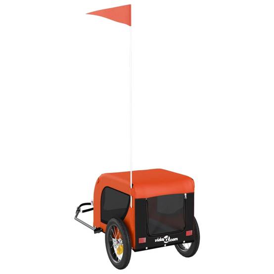 PANGIVO - Remorque de vélo pour animaux fer et tissu Oxford orange et noir 124 x 53 x 53 cm - PANGIVO - Image 7