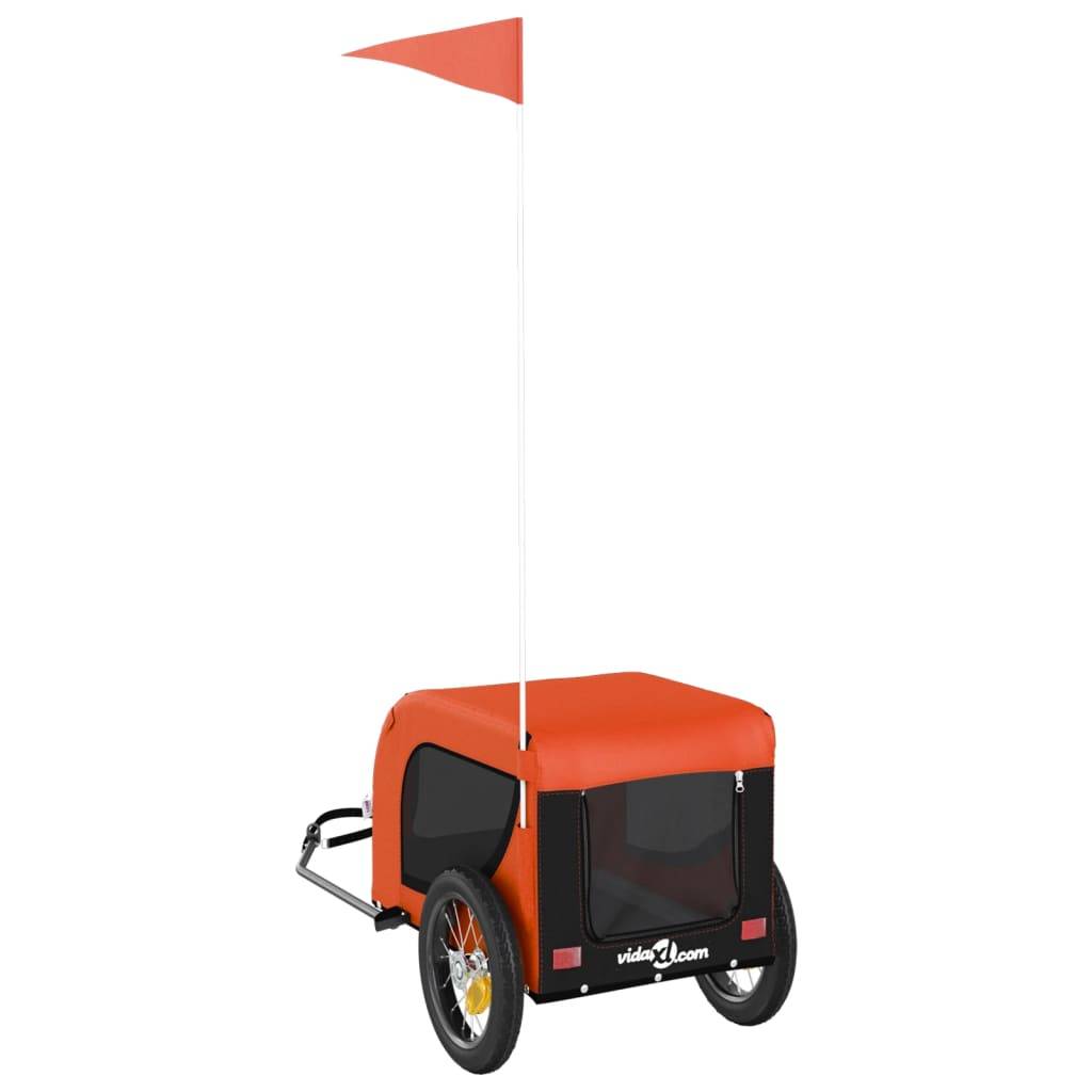PANGIVO - Remorque de vélo pour animaux fer et tissu Oxford orange et noir 124 x 53 x 53 cm - PANGIVO - Image 7