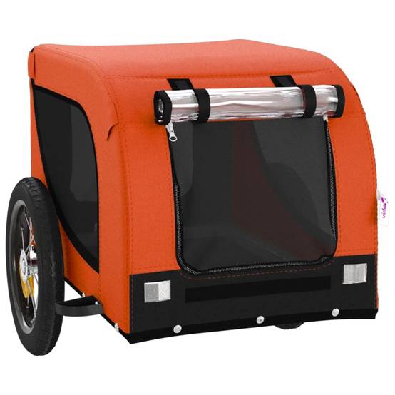PANGIVO - Remorque de vélo pour animaux fer et tissu Oxford orange et noir 124 x 53 x 53 cm - PANGIVO - Image 4