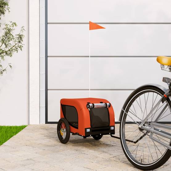 PANGIVO - Remorque de vélo pour animaux fer et tissu Oxford orange et noir 124 x 53 x 53 cm - PANGIVO - Image 1