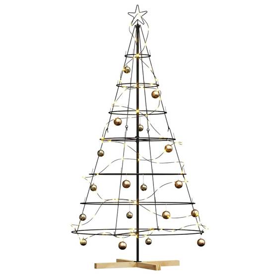 Grand sapin de Noël conique en acier support bois design Noir 180 cm – ComfortXL Outdoor Living - Image 3