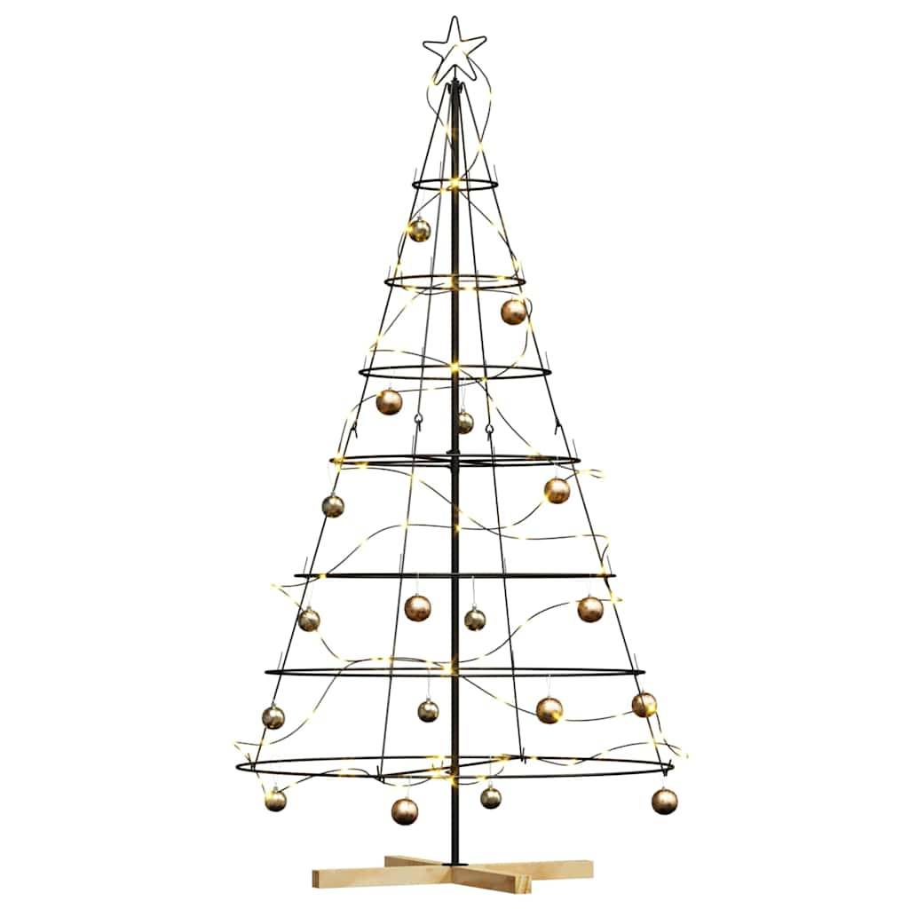 Grand sapin de Noël conique en acier support bois design Noir 180 cm – ComfortXL Outdoor Living - Image 3