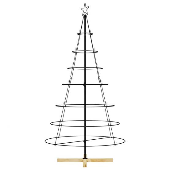 Grand sapin de Noël conique en acier support bois design Noir 180 cm – ComfortXL Outdoor Living - Image 5