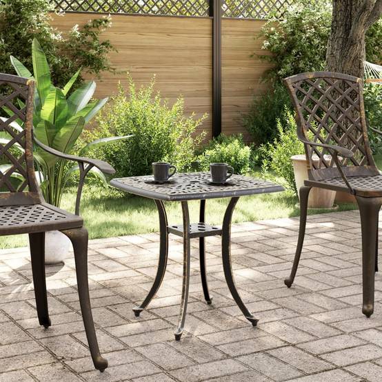 Table de jardin aluminium coulé bronze 53 x 53 x 53 cm, Poids :4.55kg - PANGIVO - Image 3
