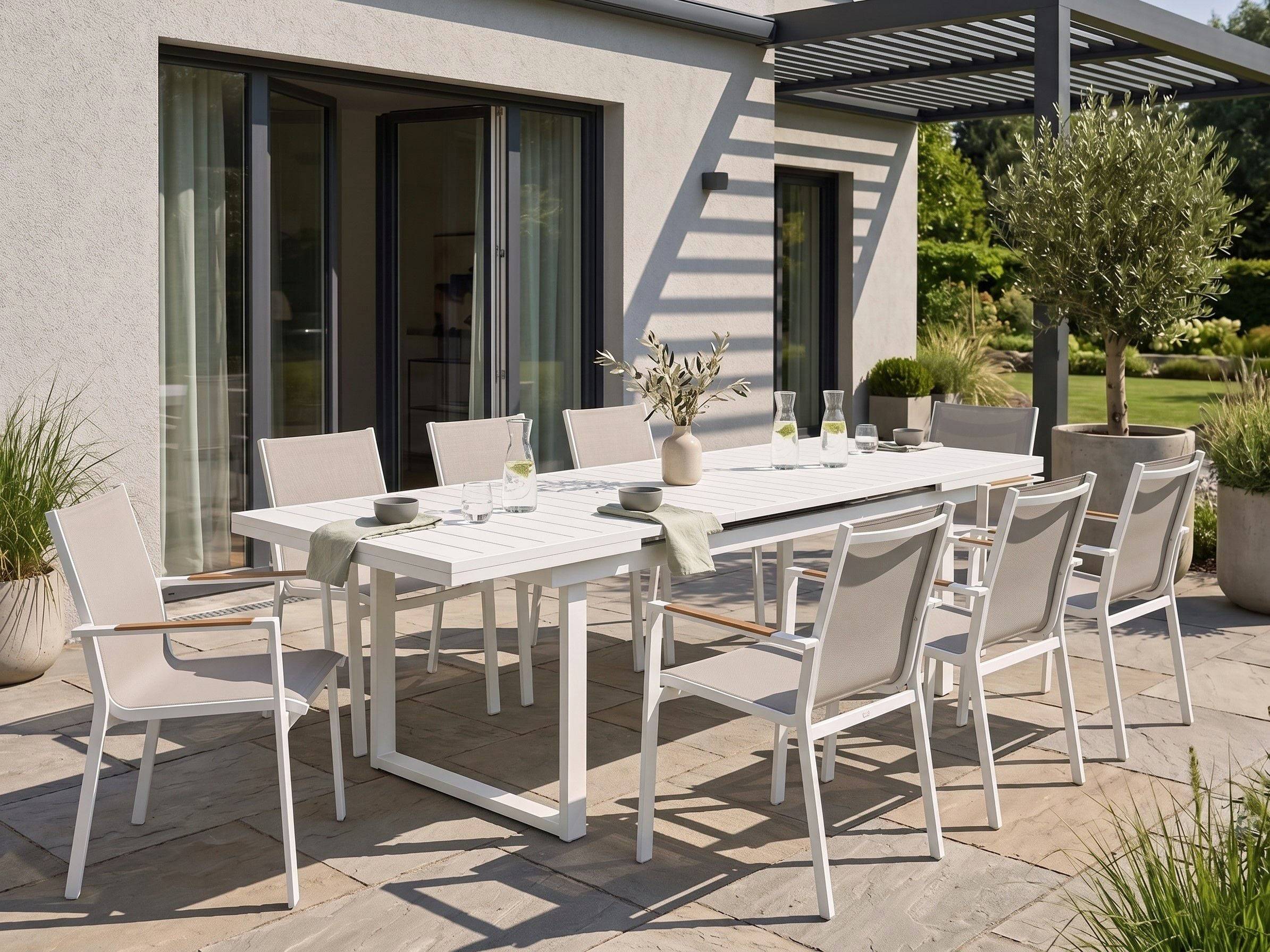 Beliani - Set de salle à manger, 8 Personnes Aluminium Gris VALCANETTO/BUSSETO - Beliani - Imagen 1