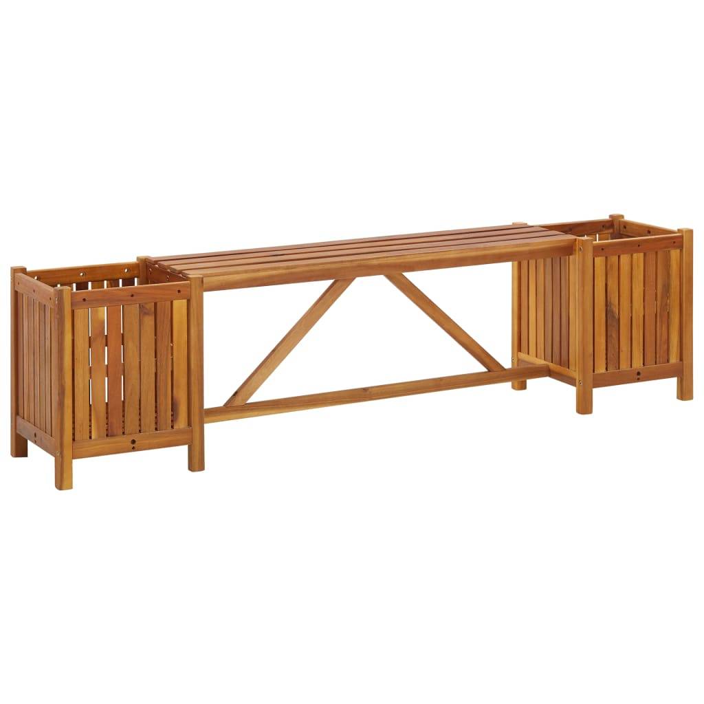 Maison Chic - Banc de jardin - Banc d'extérieur - Banquette avec 2 jardinières 150x30x40 cm Bois d'acacia - Imagen 2