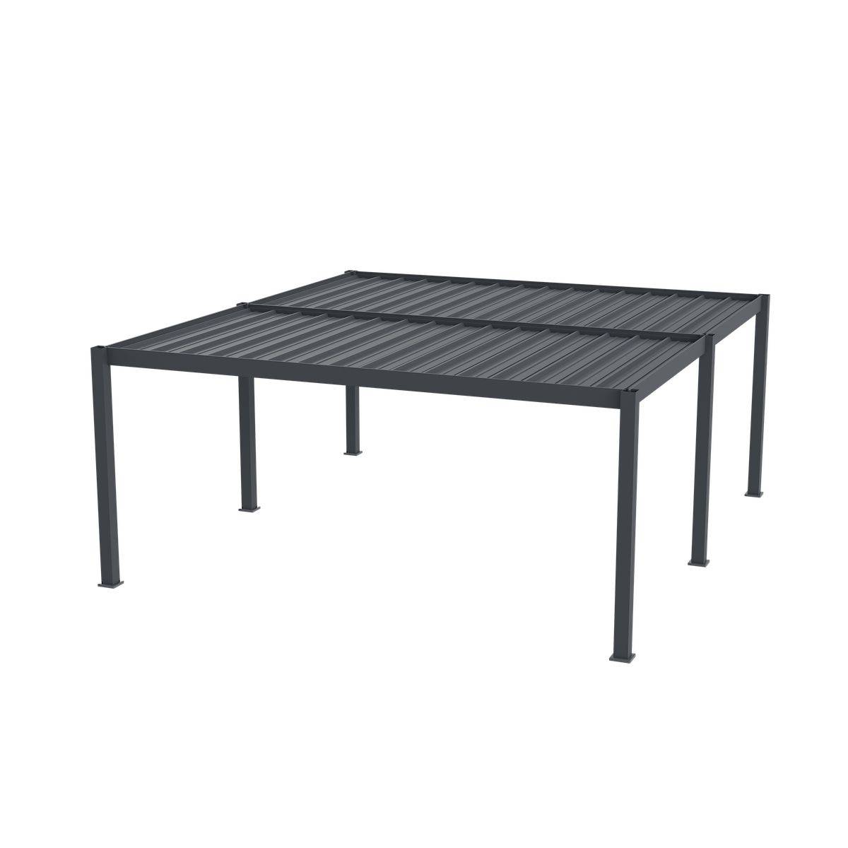 Direct Abris - Carport Aluminium 570 x 645 cm WESTON - 37 m2 - Hauteur : 255 - 2 Voitures - Abri Voiture Autoportant - Gouttière incluse - Image 7