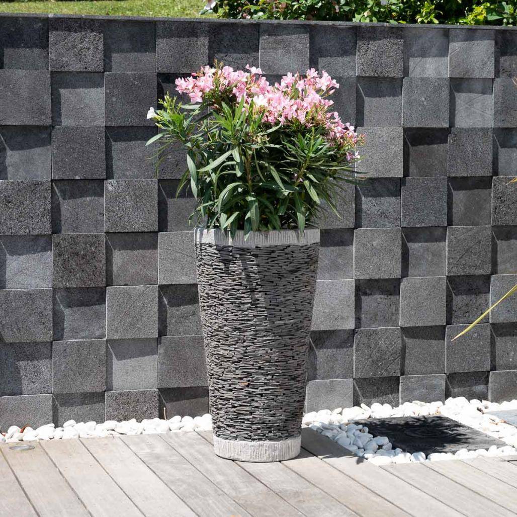Jardinière en pierre ardoise conique 80 cm - Image 2