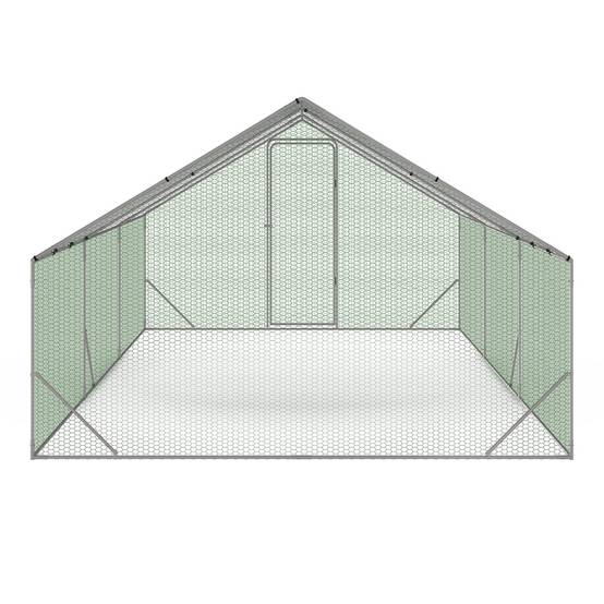 Enclos poulailler 18 m² – 6×3×2 m acier galvanisé, toit étanche & porte loquet – ID Market - Image 5