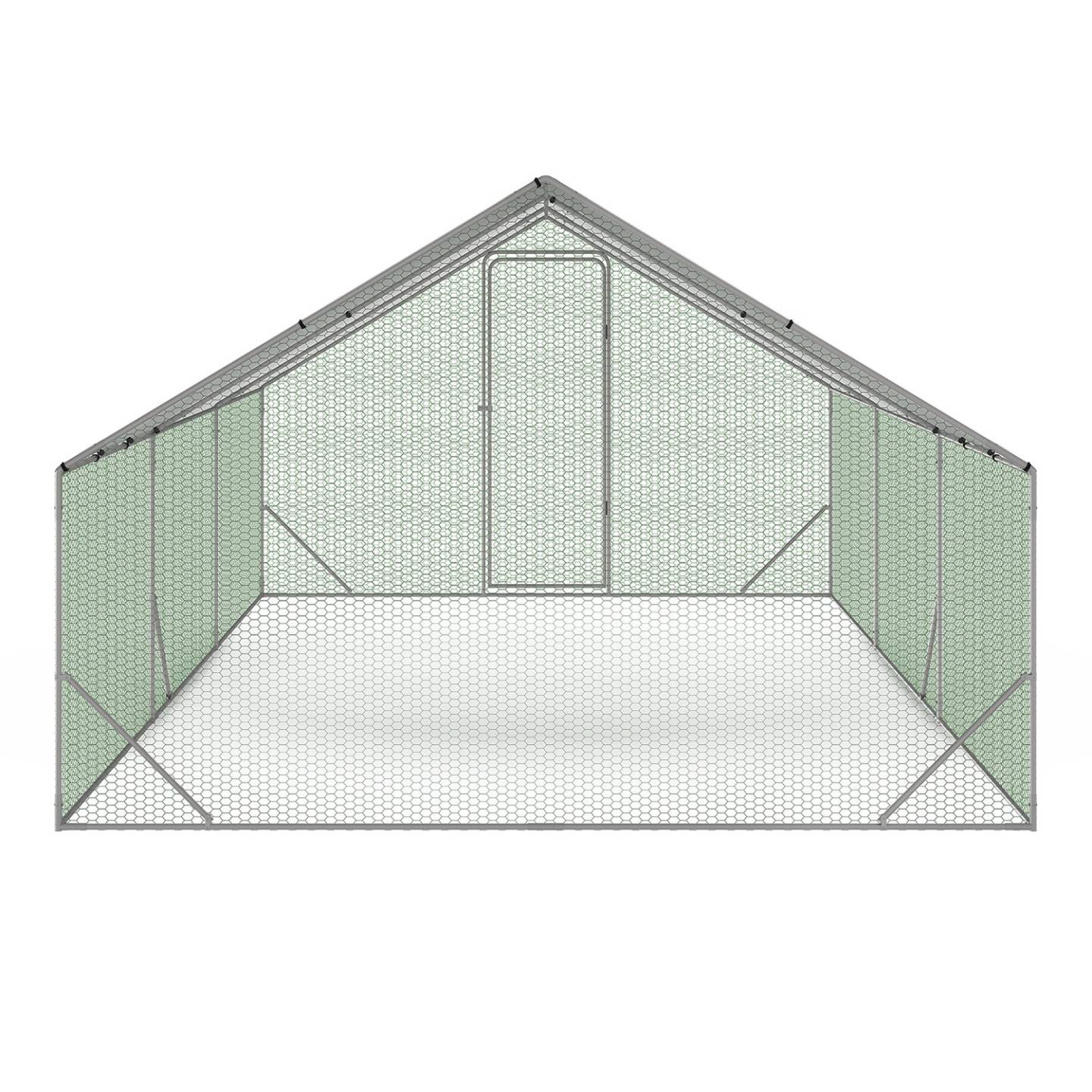 Enclos poulailler 18 m² – 6×3×2 m acier galvanisé, toit étanche & porte loquet – ID Market - Image 5