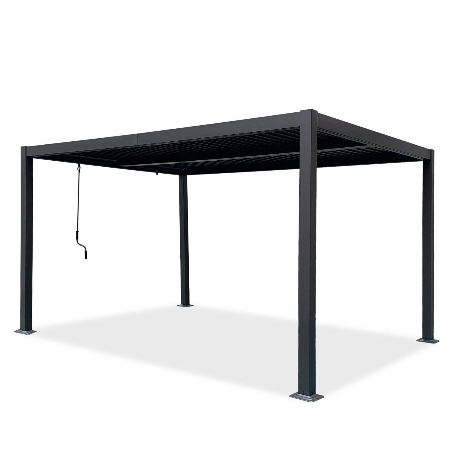 Autre - Tonnelle/Pergola bioclimatique lames orientables en aluminium 3x4m - Anthracite - BELAIR - Imagen 3