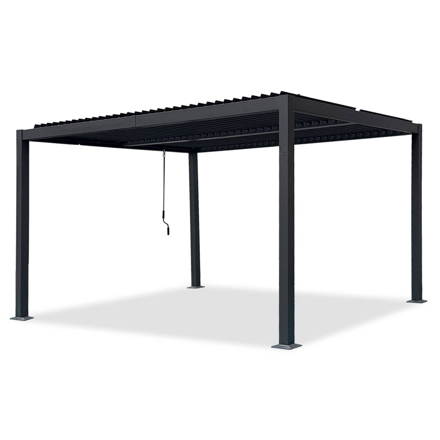 Autre - Tonnelle/Pergola bioclimatique lames orientables en aluminium 3x4m - Anthracite - BELAIR - Imagen 4