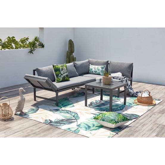 Salon de jardin bas avec canapé inclinable gris foncé KATEA - Image 6