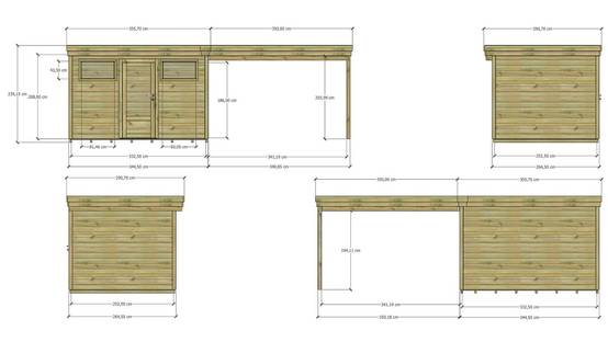 Sans Marque - ABRI DE JARDIN bois autoclave 27mm - 6,94x2,64m / 18m2 - Bac acier - Plancher bois - Image 4