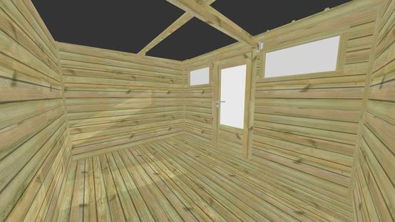 Sans Marque - ABRI DE JARDIN bois autoclave 27mm - 6,94x2,64m / 18m2 - Bac acier - Plancher bois - Image 5