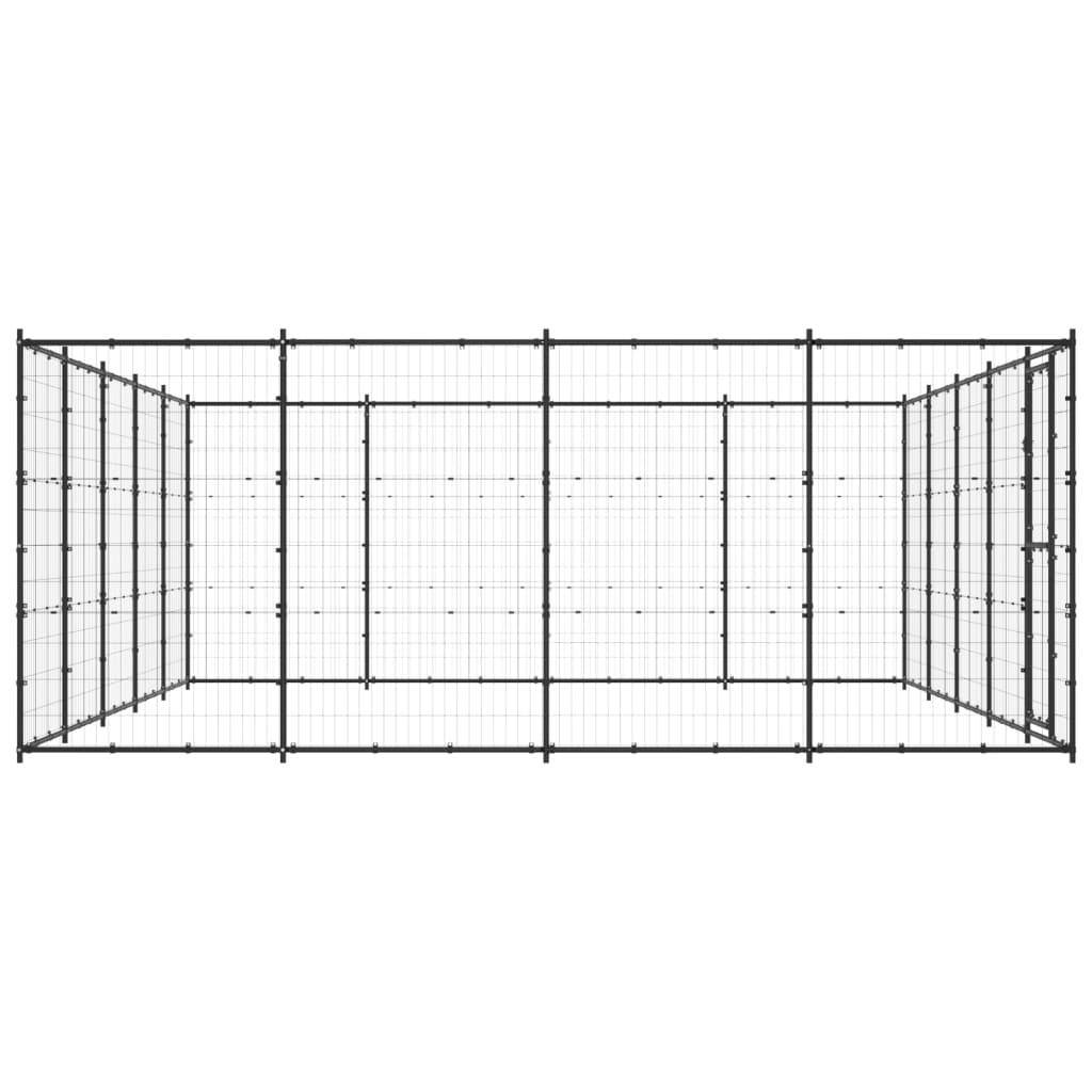 Helloshop26 - Chenil extérieur cage enclos parc animaux chien d'extérieur pour chiens acier 24,2 m² - Imagen 4