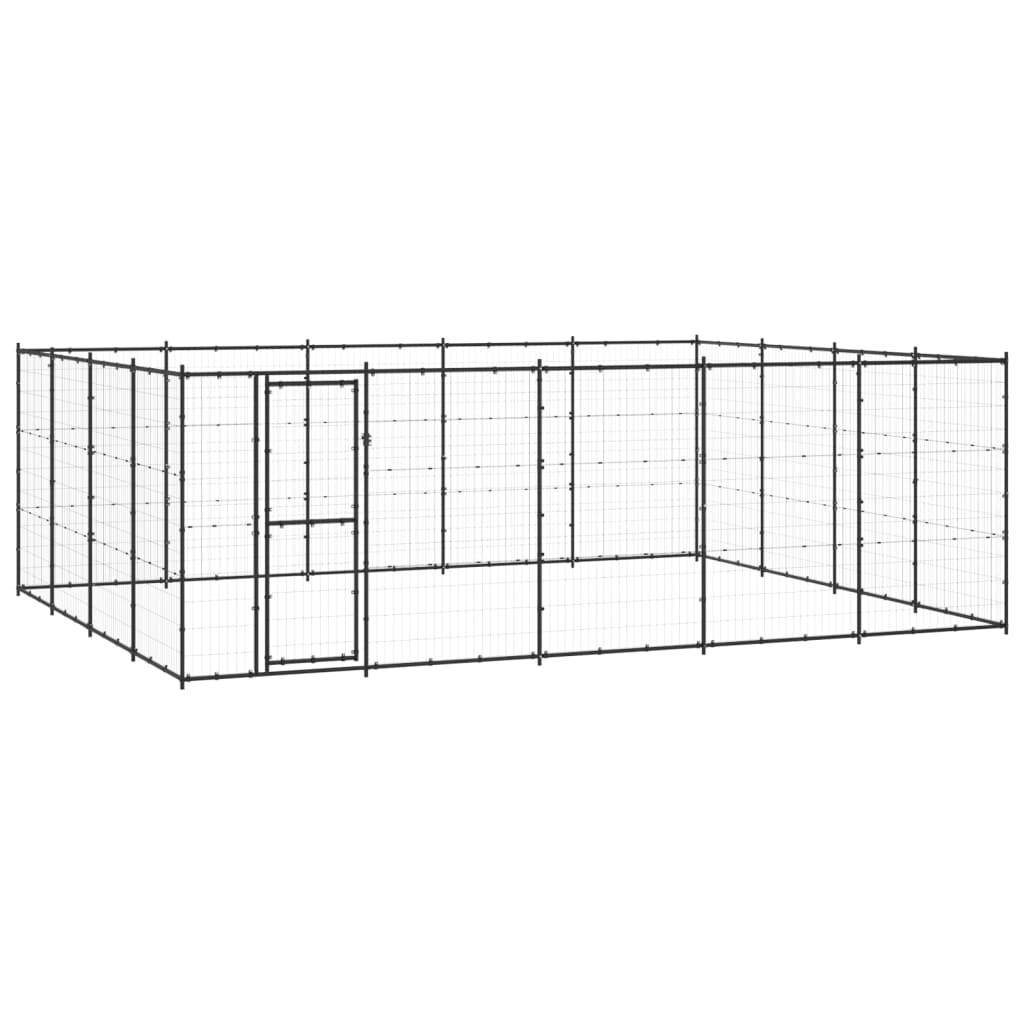Helloshop26 - Chenil extérieur cage enclos parc animaux chien d'extérieur pour chiens acier 24,2 m² - Imagen 1