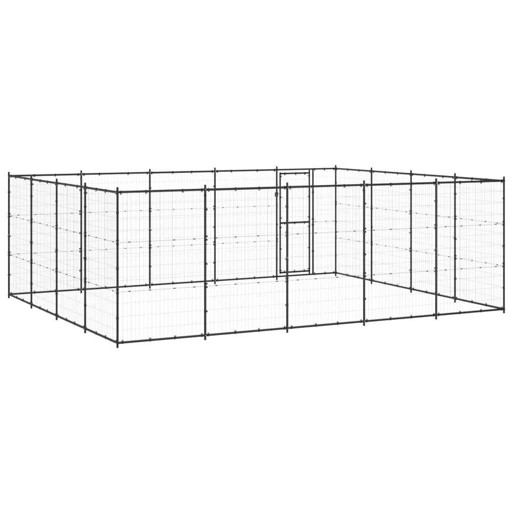Helloshop26 - Chenil extérieur cage enclos parc animaux chien d'extérieur pour chiens acier 24,2 m² - Imagen 5