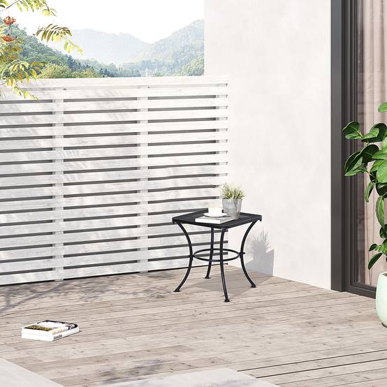 ComfortXL - Table basse carrée métal bistro pour petits espaces piètement arqué 45x45cm noir - ComfortXL Outdoor Living - Image 4