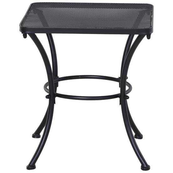 ComfortXL - Table basse carrée métal bistro pour petits espaces piètement arqué 45x45cm noir - ComfortXL Outdoor Living - Image 2
