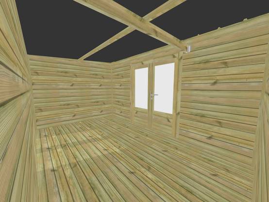 Abri Français - ABRI DE JARDIN bois Pin traité autoclave 27mm - 7,84x2,64m / 21m2 - Bac acier - Plancher bois - Image 5