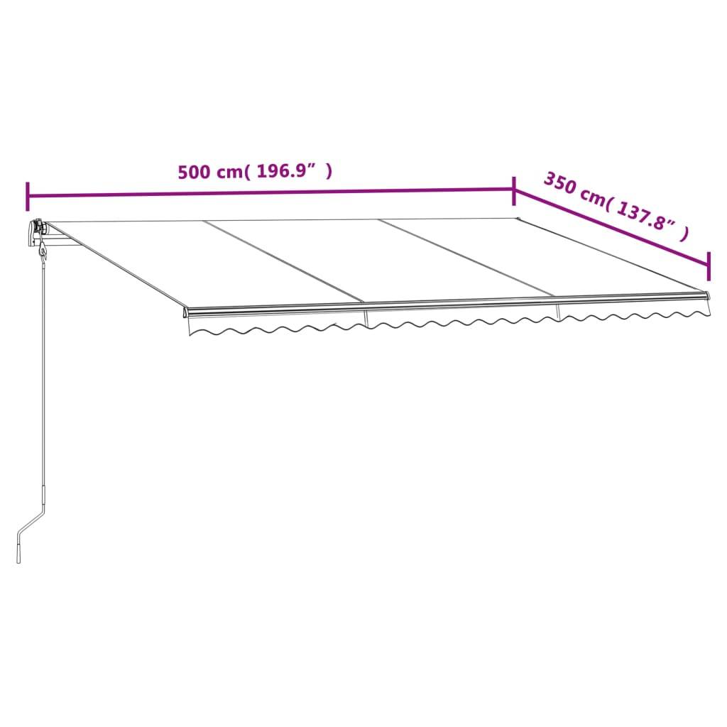 Store banne automatique aluminium terrasse jardin ombre réglable crème 500x350cm - ComfortXL Outdoor Living - Image 8