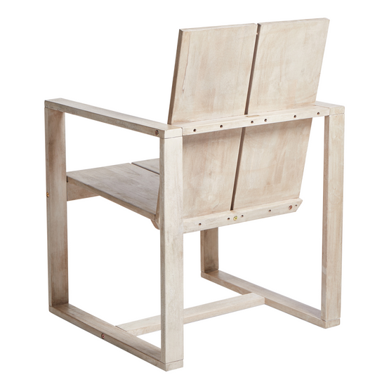 Set de salle à manger, 6 Personnes Acacia Blanc cassé AZZANELLO - Beliani - Image 6