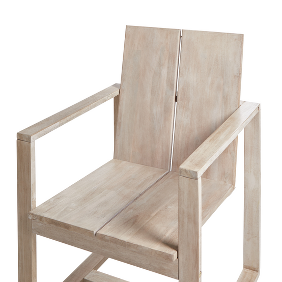 Set de salle à manger, 6 Personnes Acacia Blanc cassé AZZANELLO - Beliani - Image 9