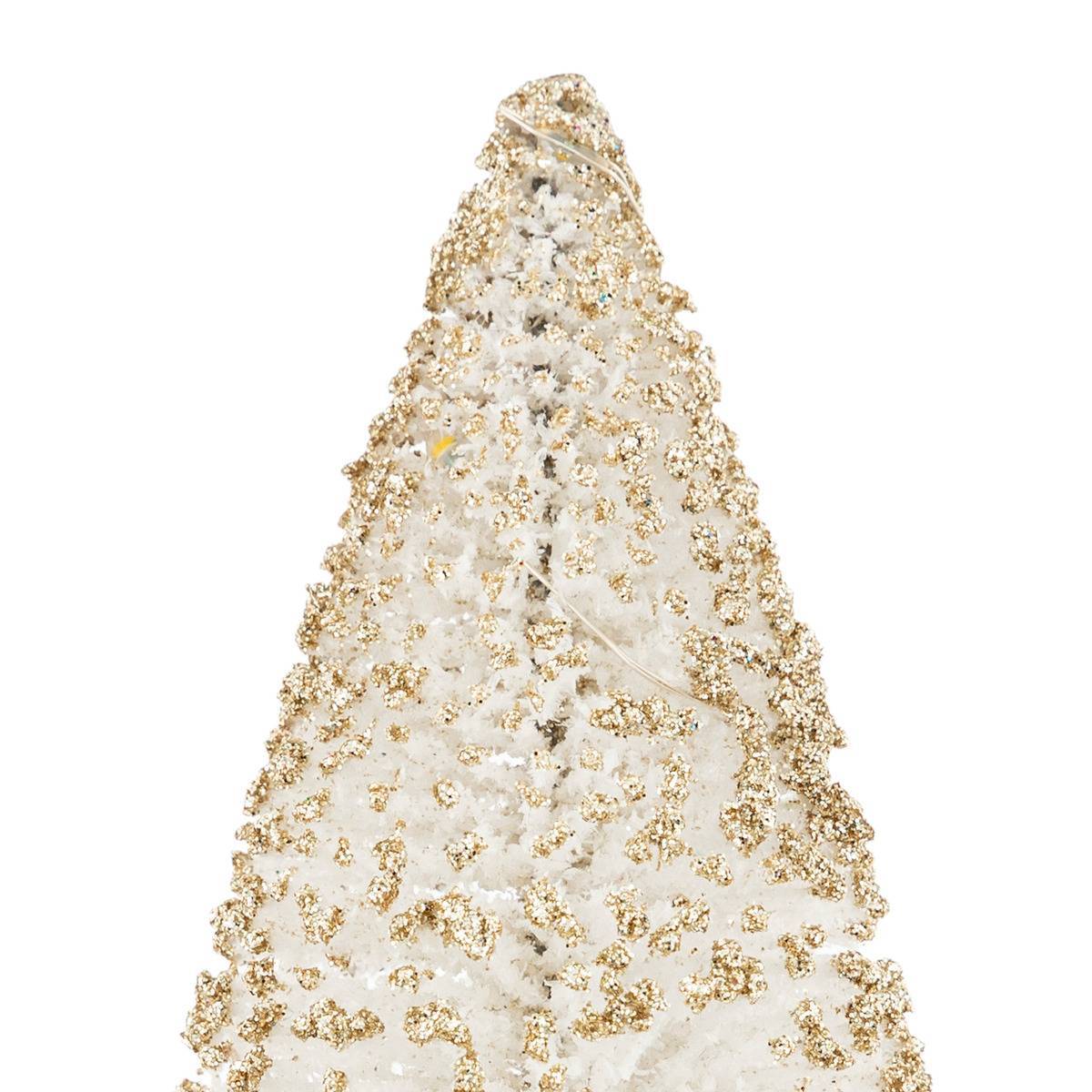 Feeric Christmas - Décoration sapin blanc et or H20cm 8 LED blanc chaud à piles - Feeric Lights & Christmas - Imagen 2