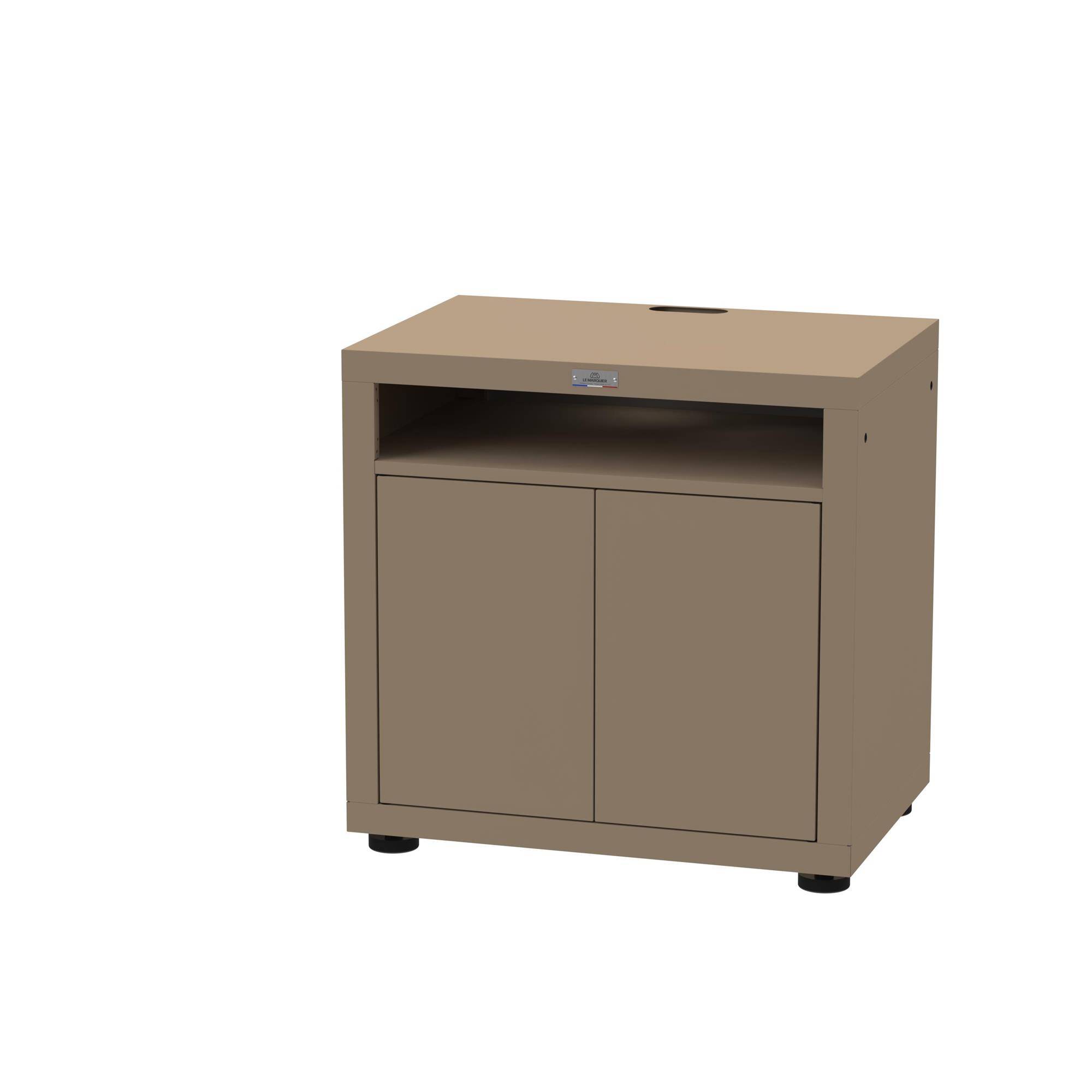 Le Marquier - Meuble Cuisson Avec Tablette, 80 X 55 cm Taupe - Image 1