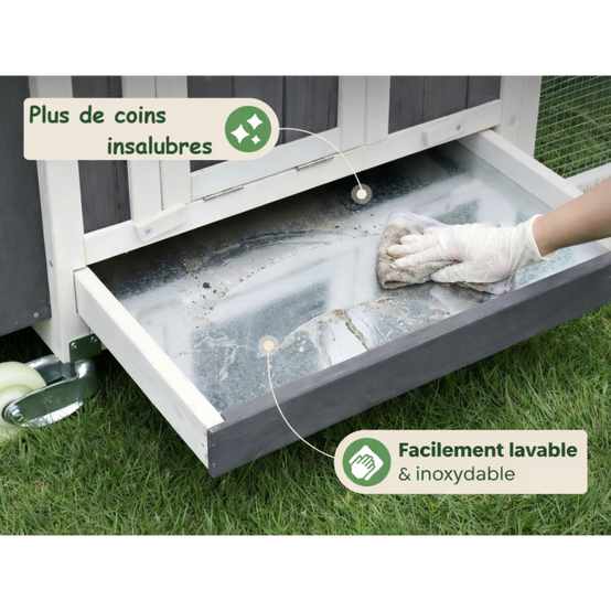 Poulailler en bois pour jardin extérieure 207x100x88cm Cage Canard avec Nichoir Modèle Franzi - Image 4