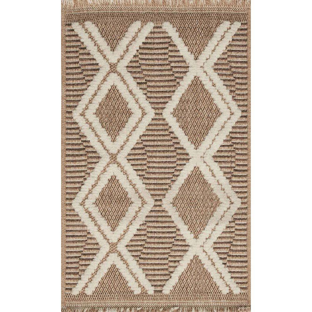 Jardindeco - Tapis intérieur extérieur aspect jute marron Tijuana 9048 180 x 67 cm - Imagen 3
