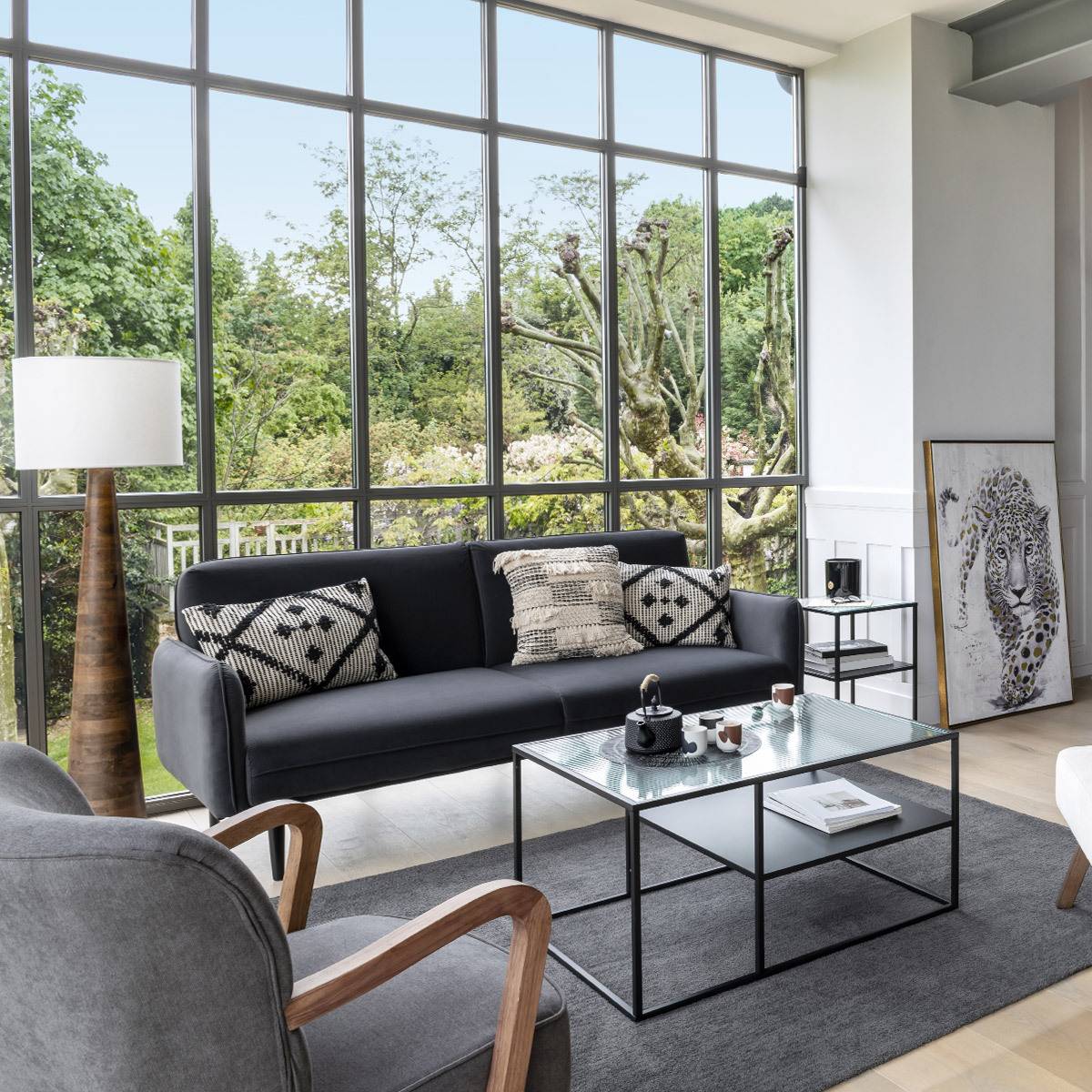 Atmosphera - Tapis "Joanne" gris ardoise 160x230cm - Atmosphera Créateur d'intérieur - Imagen 1