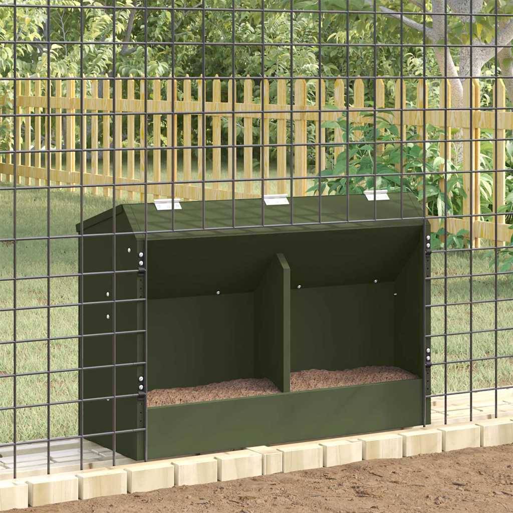 Mangeoire Trémie Lapin Métal 6kg Grande Autonomie Vert Olive - ComfortXL Outdoor Living - Image 4
