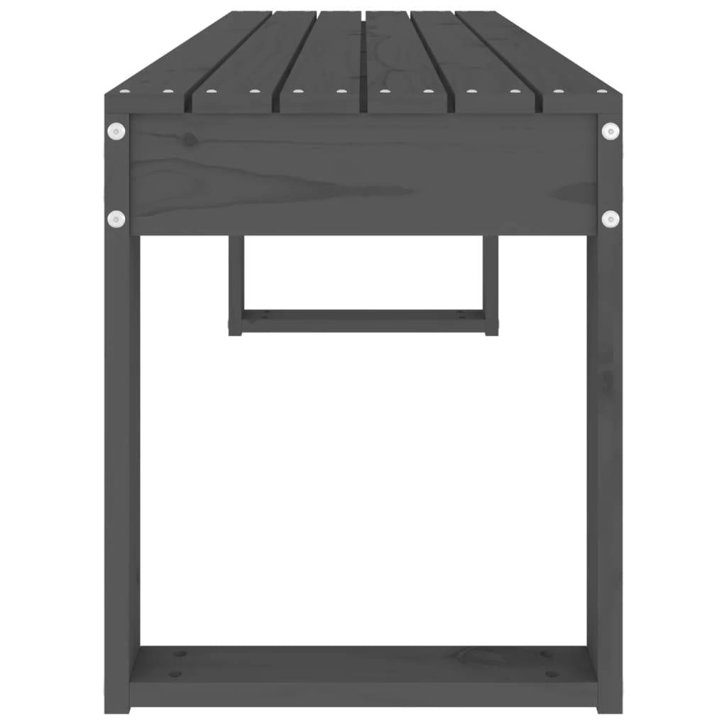 Maison Chic - Banc de jardin - Banc d'extérieur - Banquette gris 110x38x45 cm bois massif de pin - Imagen 4
