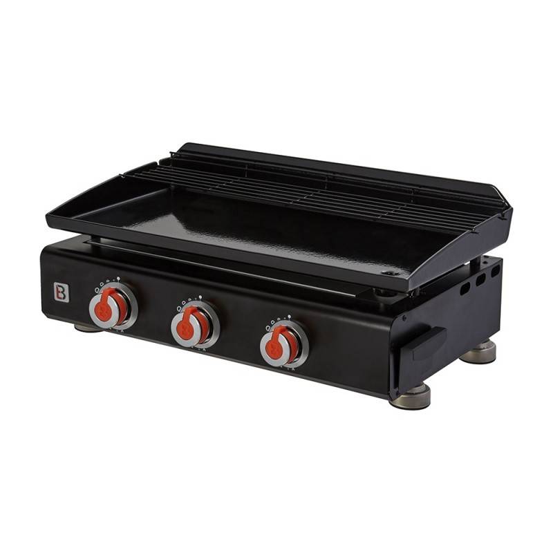 Brasero - Plancha au gaz BRASERO Silvia II G - 3 brûleurs - 64 x 34 cm - Acier, Noir - Imagen 1