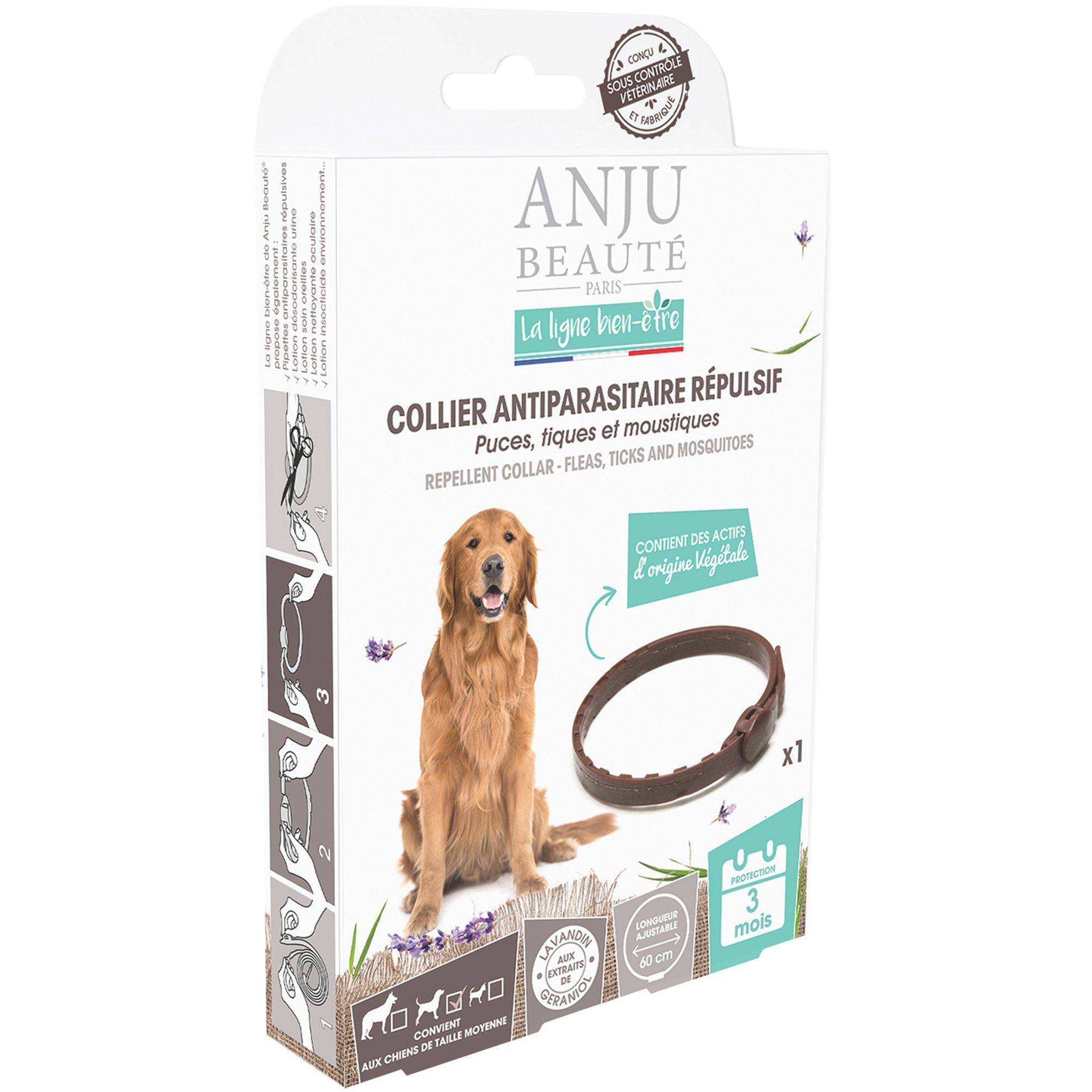 Anju Beaute - Collier répulsifs Anju : Chien Moyen ANJU BEAUTÉ