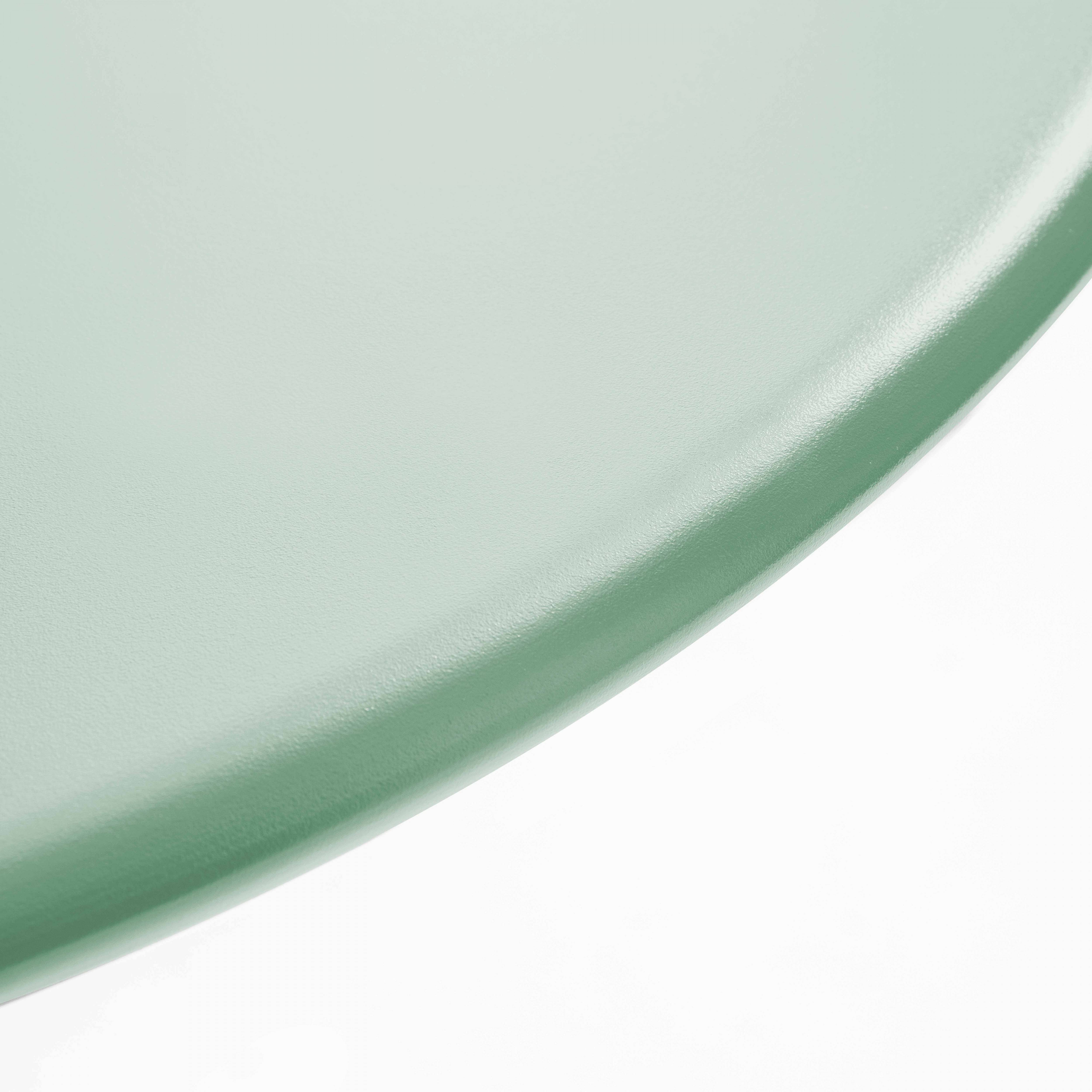 Oviala - Ensemble table de jardin ronde et 6 fauteuils acier vert sauge Palavas - Oviala - Imagen 6