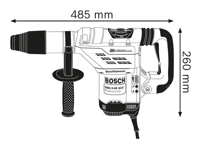 Bosch - Perforateur burineur 1150 W - GBH5-40DCE - BOSCH - COFFRET - 0611264000 - Image 2