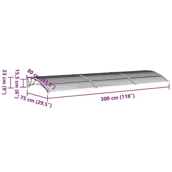 Prolenta Premium - Store banne West Chicago Gris 300 X 75 cm - P87209G - Image 2